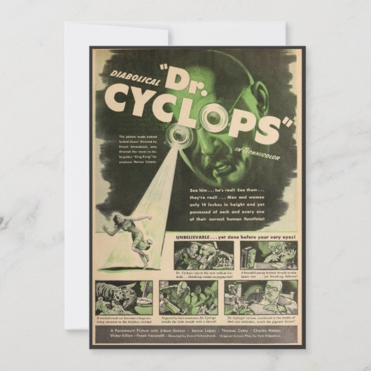 Invitation Affiche du film Dr. Cyclops (Devant)