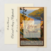Invitation Affiche italienne Riviera Europe Italy Travel (Devant / Derrière)