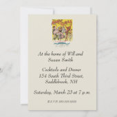 Invitation Affiche jaune antique Mardi Gras (Dos)