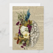 Invitation affiche médicale d'anatomie florale du cerveau (Devant / Derrière)