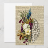 Invitation affiche médicale de l'anatomie florale du cerveau (Devant / Derrière)