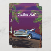 Invitation Affiche néon de voiture rétro des années 80 (Devant / Derrière)