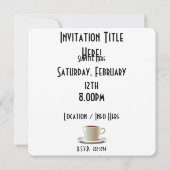 Invitation Affiche publicitaire de café vintage (Dos)