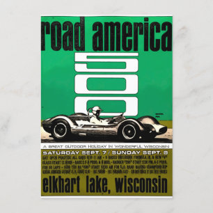 Invitation Affiche, Race Amérique 500, Elkhart Lake