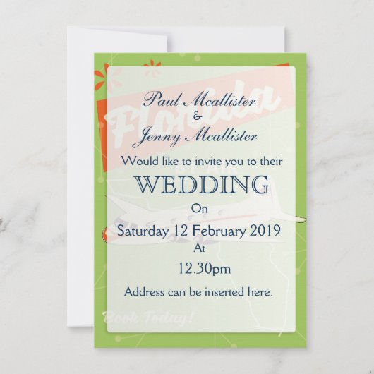 Invitation Affiche rétro de l'État de Floride. (Devant)