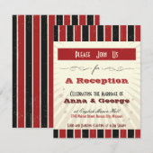 Invitation Affiche rustique : Réception rouge et noire unique (Devant / Derrière)