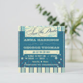 Invitation Affiche Rustique : Vert Sable Enregistrez la Date (Debout devant)