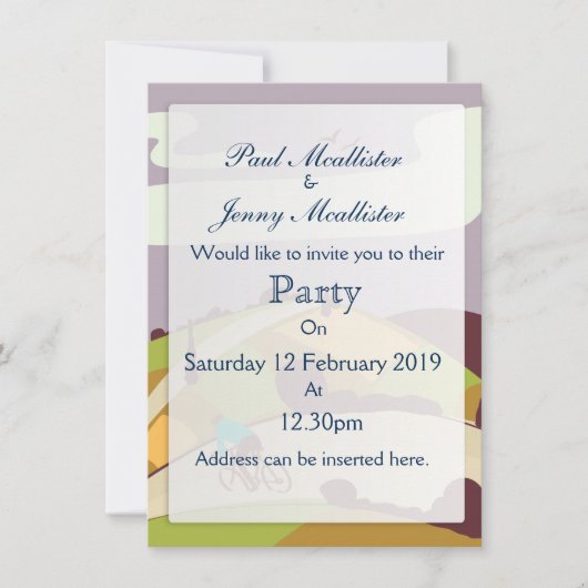 Invitation Affiche Vintage à vélo (Devant)