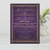 Invitation Affiche vintage Aubergine Pourpre Réception unique (Debout devant)