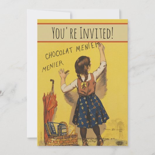 Invitation Affiche vintage Chocolat Menier française Art Boui (Devant)