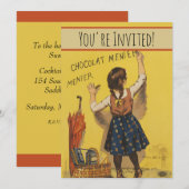 Invitation Affiche vintage Chocolat Menier française Art Boui (Devant / Derrière)