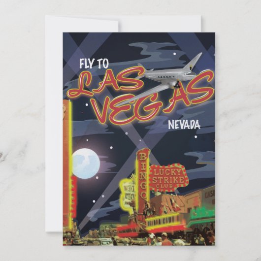 Invitation Affiche vintage de Las Vegas (Devant)