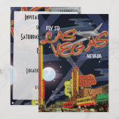 Invitation Affiche vintage de Las Vegas (Devant / Derrière)