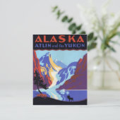 Invitation Affiche vintage de voyage en Alaska, Atlin et Yuko (Debout devant)