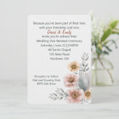 Invitation Afficher Les Fleurs De Renouvellement Sur Blanc (Debout devant)