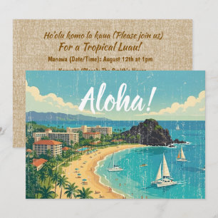 Invitation Affiches de voyage hawaïennes vintage - Maui