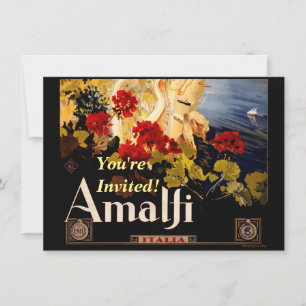 Invitation Affiches graphiques de voyage vintage Amalfi Itali