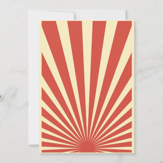 Invitation affiches vintages de sunburst bleu (Devant)