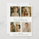 Invitation Affordable Christmas Plaid Photo Holiday Flat Card (Dos)