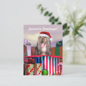 Invitation Afghanistan Hound Noël Surprise (Debout devant)