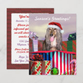 Invitation Afghanistan Hound Noël Surprise (Devant / Derrière)