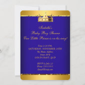 Invitation Africain-Américain Baby shower Blue Gold Boy (Dos)