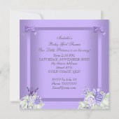 Invitation Africain Américain Lavender Grey Baby shower fille (Dos)