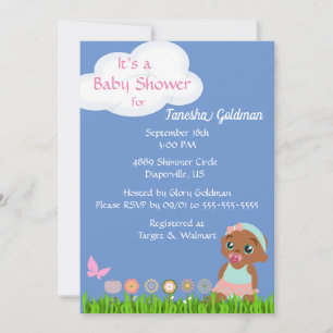 Invitation Africaine Américaine Baby Girl Shower