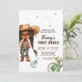 Invitation African America Cowgirl First Rodeo Anniversaire (Debout devant)