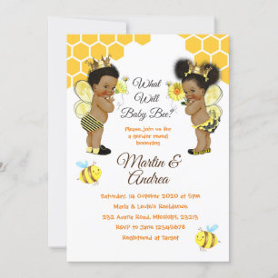 Invitation African American Bee Genre Reveillez Bee Party