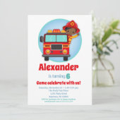 Invitation African American Boys Firefighter Anniversaire (Debout devant)