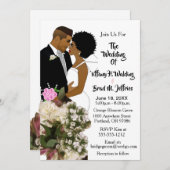 Invitation African American Bride & Groom White Wedding  (Devant / Derrière)