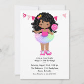 Invitation African American Candy Land Fête d'anniversaire (Devant)
