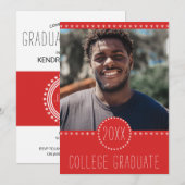 Invitation African American College Graduate Photo Party (Devant / Derrière)