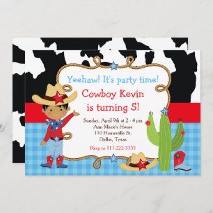 Invitation African American Cowboy Western Anniversaire