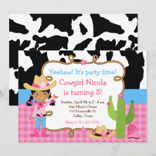 Invitation African American Cowgirl Western Anniversaire