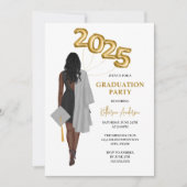 Invitation African American Female 2025Graduation Party (Devant)