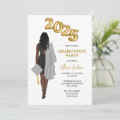Invitation African American Female 2025Graduation Party (Debout devant)