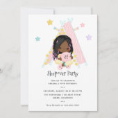 Invitation African American Girl Braid Anniversaire de la fêt (Devant)