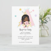 Invitation African American Girl Braid Anniversaire de la fêt (Debout devant)