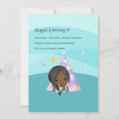 Invitation African American Girl Braid Anniversaire de la fêt (Dos)