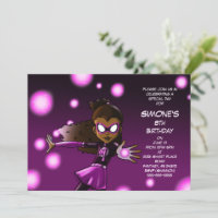 African American Girl Superhero fête d'anniversair