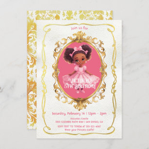 Invitation African American Gold Rose Princess
