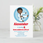 Invitation African American Karate Judo Boys Anniversaire (Debout devant)