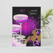 Invitation African American Lady Fabulous 50 Birthday Diva (Debout devant)