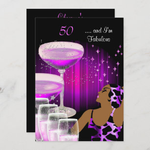 Invitation African American Lady Fabulous 50 Birthday Diva