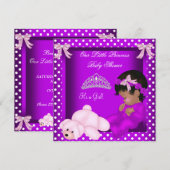 Invitation African American Princess Baby shower Girl 2 (Devant / Derrière)
