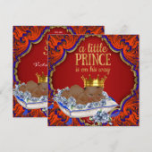 Invitation African American Royal Prince Baby Boy Douche (Devant / Derrière)