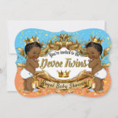 Invitation African American Royal Twins Orange|Blue|Gold (Devant)