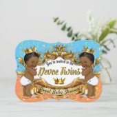 Invitation African American Royal Twins Orange|Blue|Gold (Debout devant)